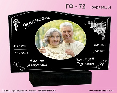 Памятник ГФ-72 (образец 3) Габбро спецификация — изготовление и установка в Чебоксарах